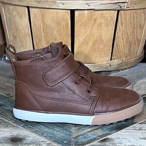 Wonder Nation High-Top Leather Hook-and-Loop Ankle Sneaker Boots Toddler Size 11